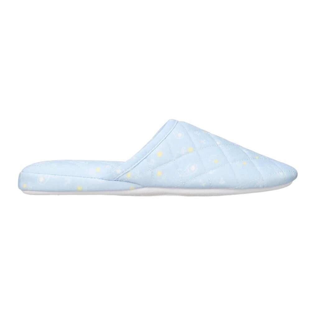 Charter Club Women's Quilted Slippers Blue Floral Paisley Size S (5-6)
